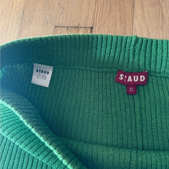 Staud Artemus Ribbed Jersey Pant (Green) - Picture 3 of 4